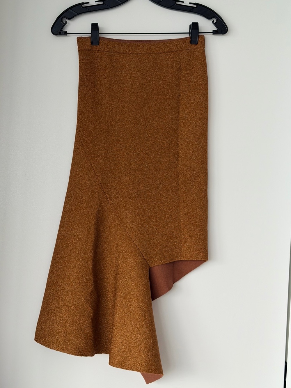 Alice + Olivia Asymmetrical Ruffle Midi Skirt in Rust - Picture 1 of 6